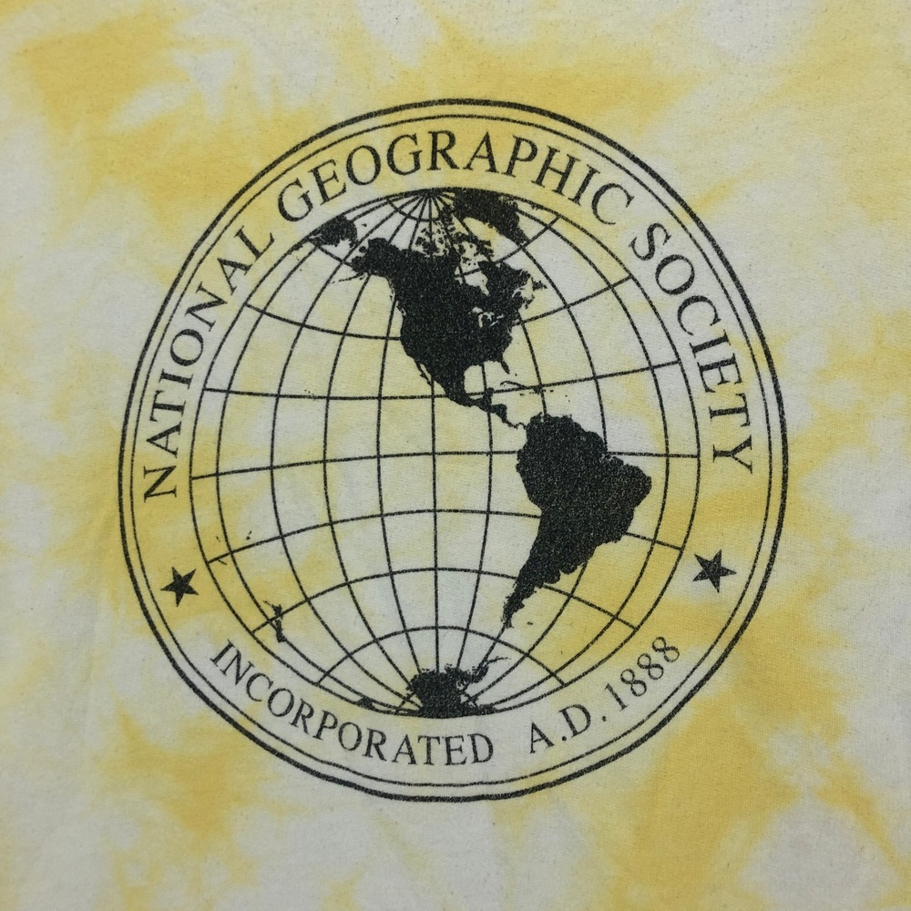 National Geographic Tie Dye Sweatshirt XL Crewneck Globe‎ Logo Pullover